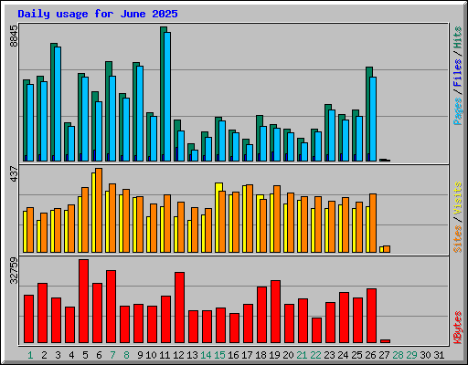Daily usage for June 2025